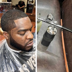 Cordless air compressor for barbers