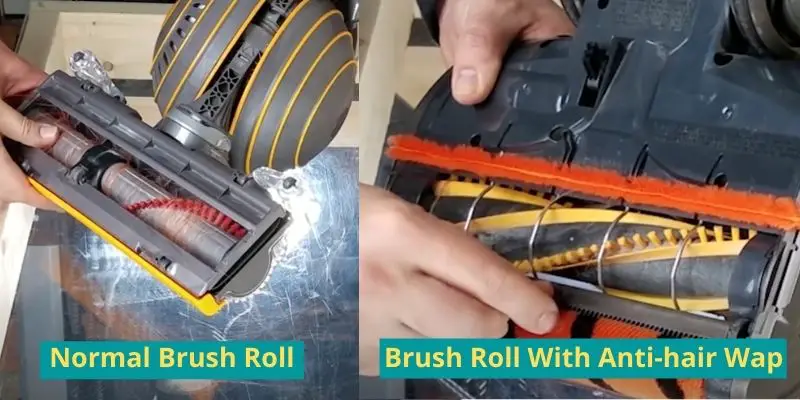 Normal brush roll vs anti hair wrap brush roll